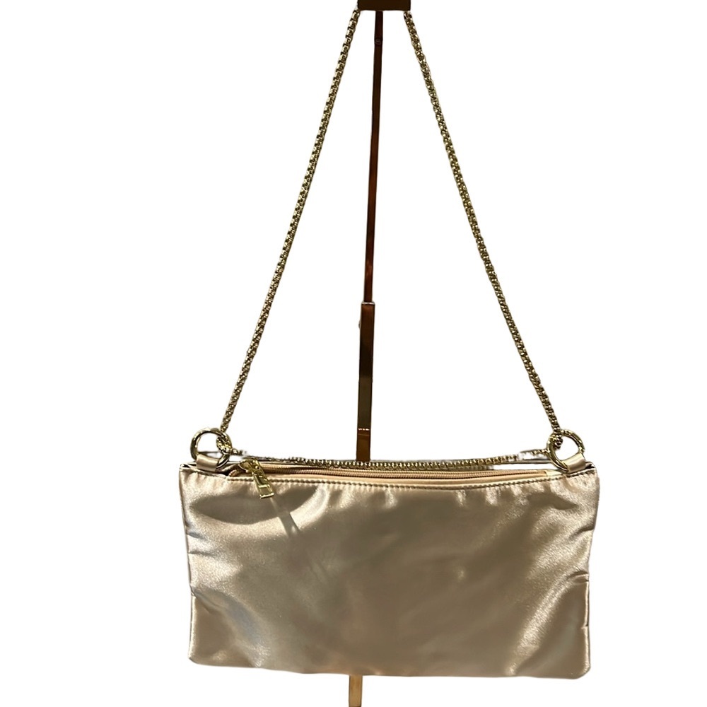 Gold Satin Shoulder Bag NWOT - Picture 9 of 10